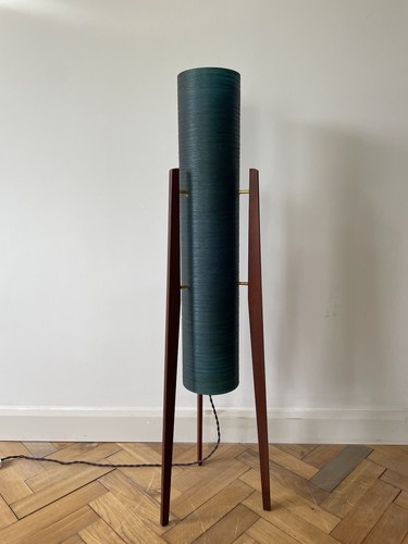 Blaue vintage raketenlampe - vintage,